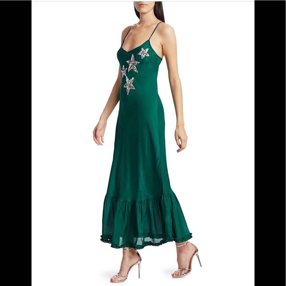NWT Rixo Odelia Sequin Star Silk Slip Dress XS